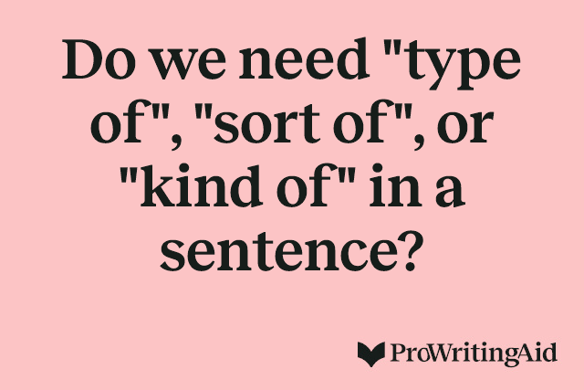 Do we need "type of", "sort of", or "kind of" in a sentence?