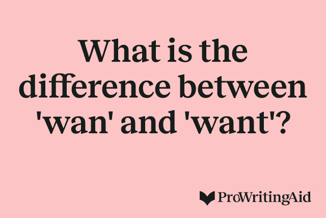 What is the difference between 'wan' and 'want'?